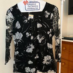 Brand new, with tags! Women's black lace shirt, petite small.